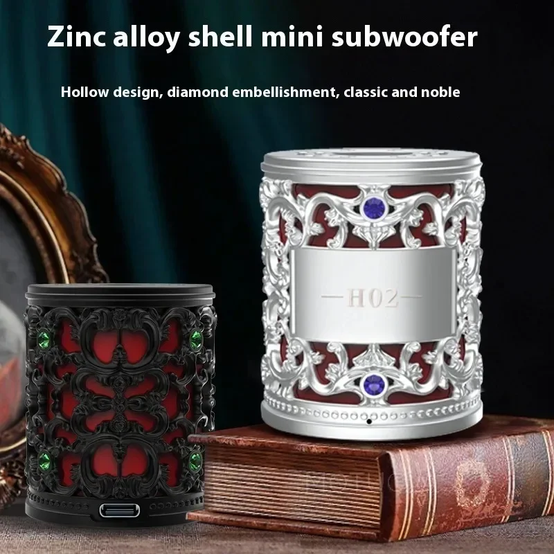 

Portable Mini Bluetooth Speaker High Volume Subwoofer Metal Shell with Rhinestone Design Wireless Speaker for Music Lovers