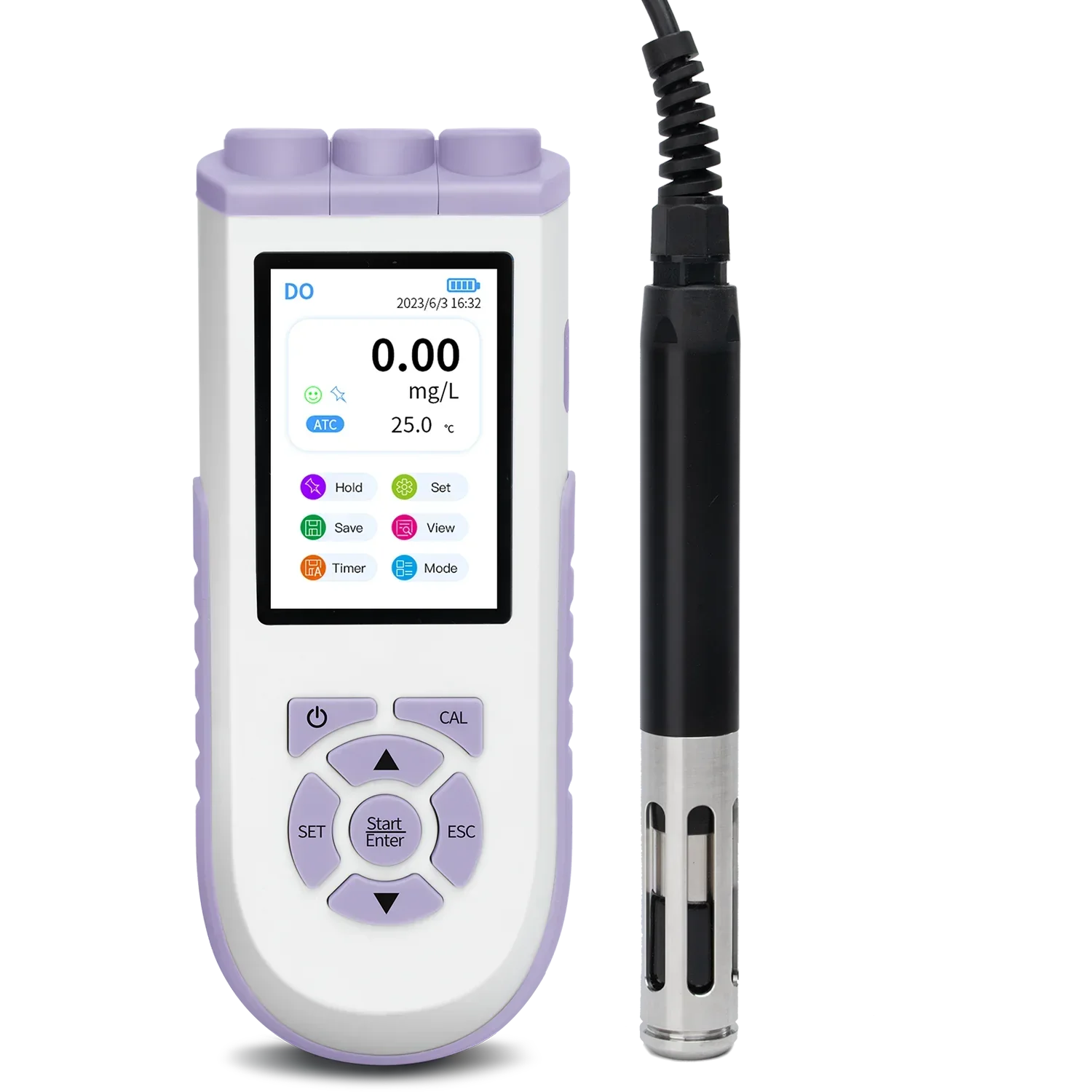 

Портативный цифровой анализатор воды 8-в-1 (TDS/EC/соленость/температура/ORP/рН/DO) с датчиком растворенного кислорода, модель 2026 года