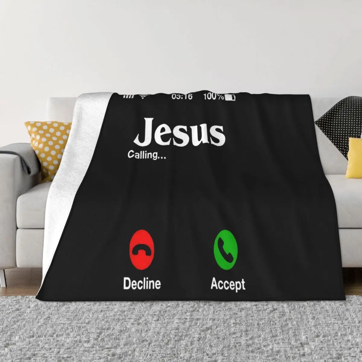 Jesus Is Calling Christ Christian Religion Faith Bible Catholics Gift S Throw Blanket