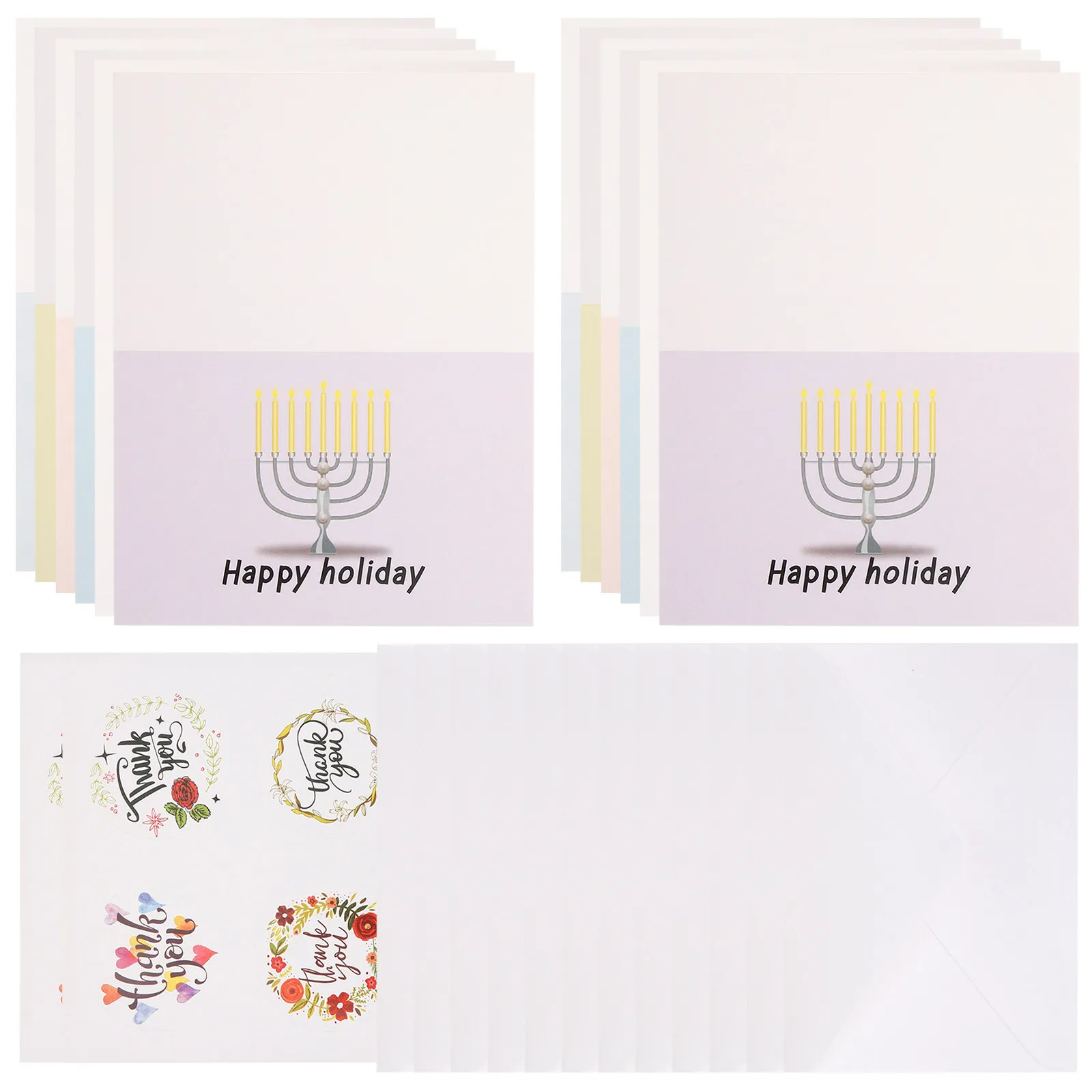 

12Pcs Hanukkah Blessing Cards Premium Paper Greeting Card Set with Envelopes Creative Festive Gift Cards for Chanukah