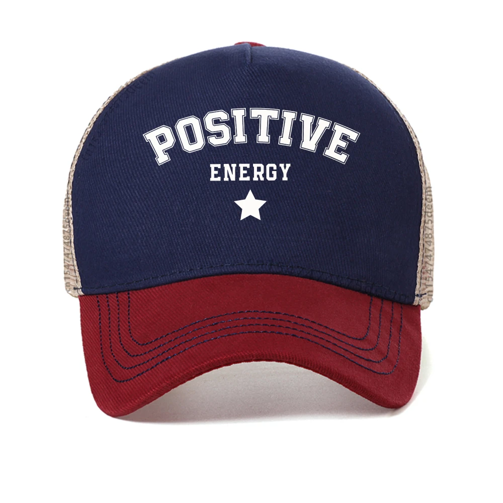 

Men's Positive Energy baseball cap Trendy Urban Streets for a Stylish Summer caps fashion Sun mesh Snapback hat trucker hats