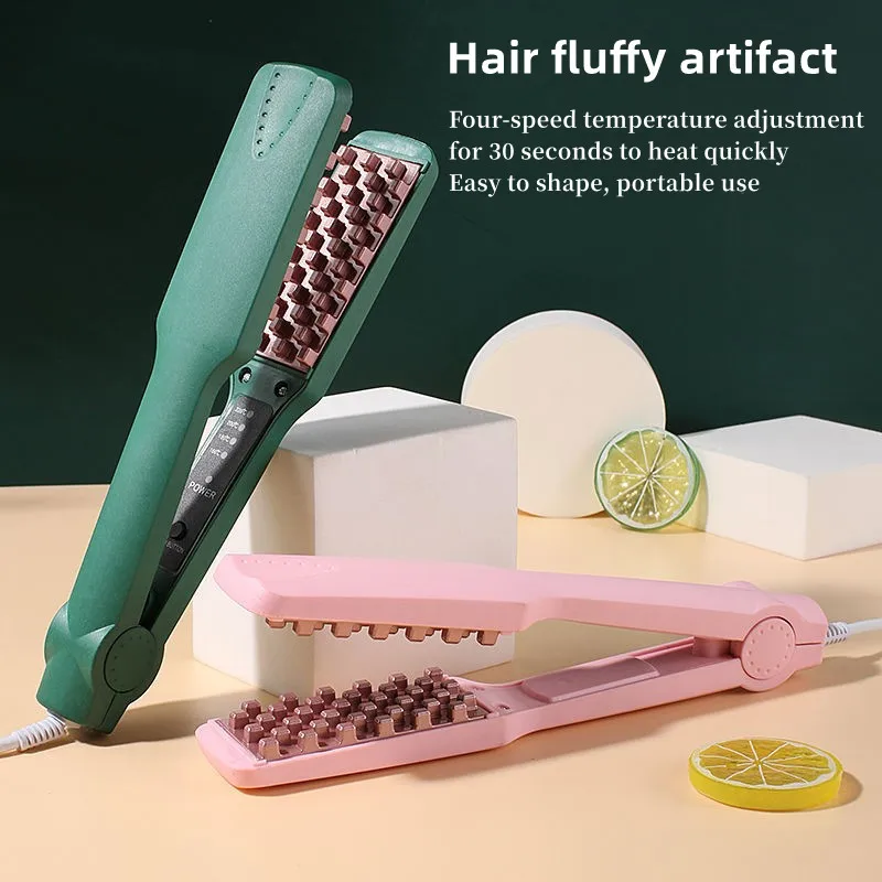 Fluffy Hair Curler Professional ผมเซรามิคเหล็ก3D ตาราง เหล็กดัดผม  ที่ม้วนผม  ที่ม้วนผม  เครื่องเป่า และแปรงยืด  มาคาวีลอน  ที่ม้วนผม Volumizer Hair Crimper Corn Perm Splint Flat Iron Curling เครื่องมือจัดแต่งทรงผม