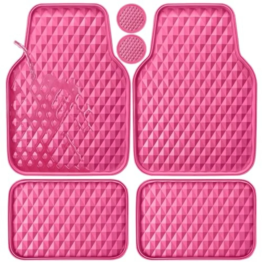 

Deep Tray Rubber Car Mats, Heavy Duty All-Weather Floor Mat for Car, Durable Anti-Slip 3D Rhombus Waterproof Car Floor Mats, Un