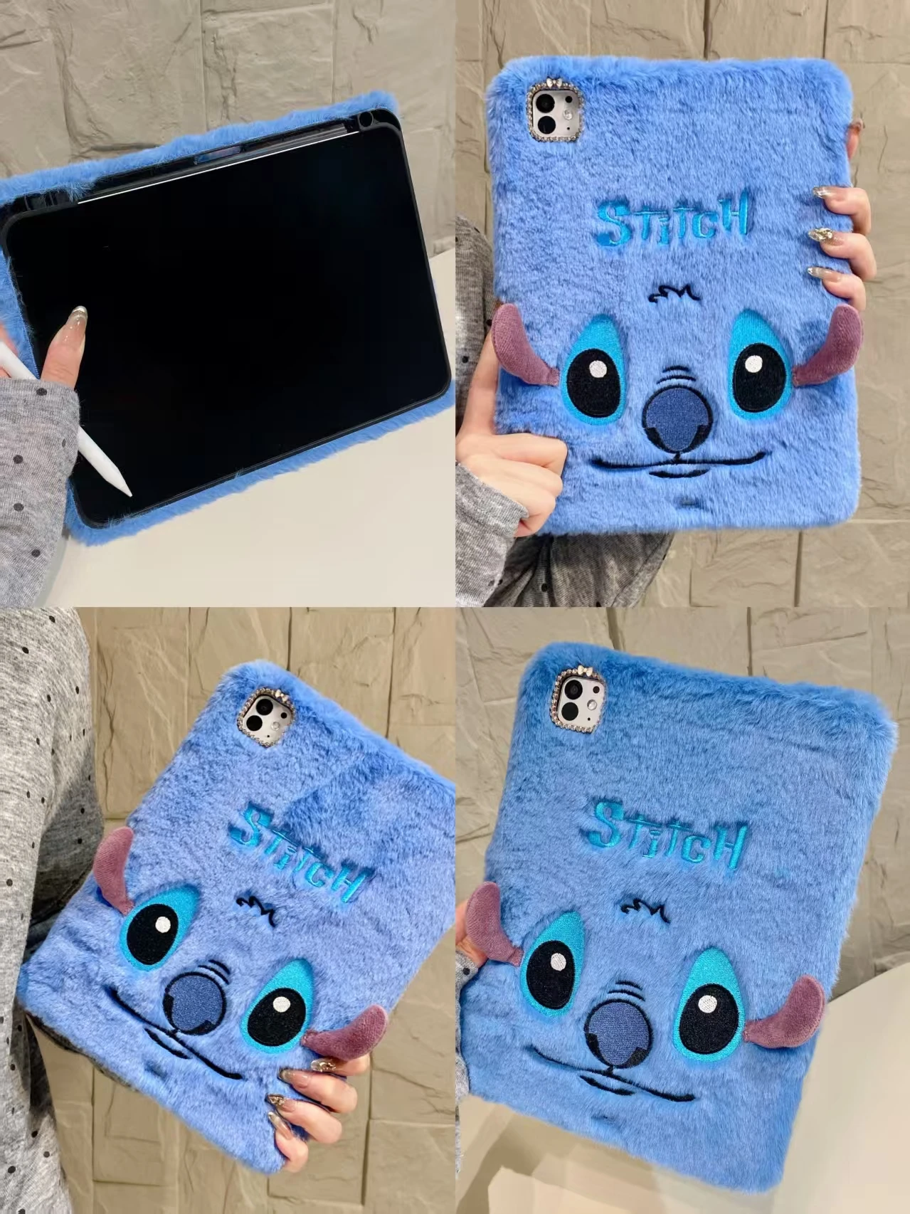 

Cute 3D Cartoon Plush Stitch Face Tablet Case for vivo Pad 2022 11" Air iQOO Pad Air 11.5"Pad 2 3 5 iQOO Pad 2 5 12.1" Cover