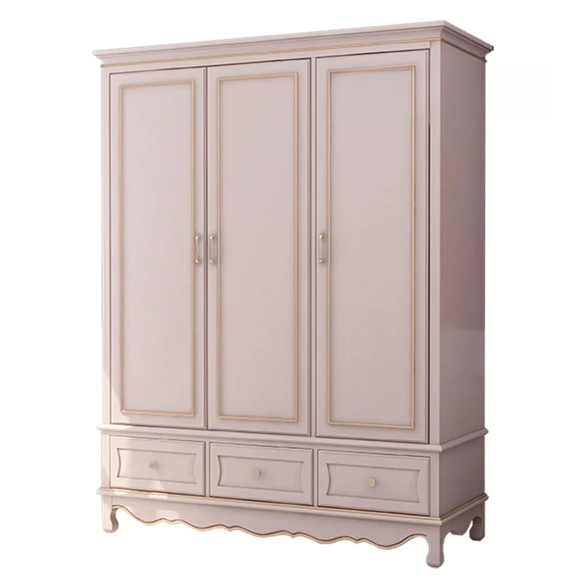 Solid Wood Wardrobe Modern Simple Storage Wardrobe Two Doors Hanging Wardrobe Bedroom Furniture