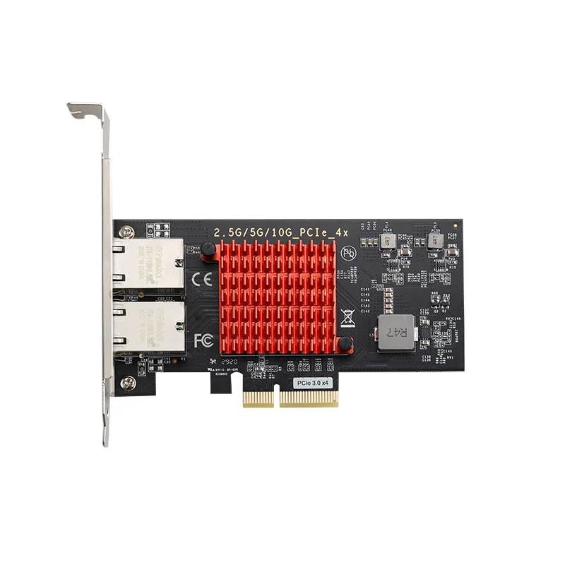 2 Port 10G Ethernet Network X550-T2 PCIe3.0-4X 10G/5G/2.5G/1G RJ45 Lan Card 10GBase-T/NBASE-T Ethernet Network Intel/X550AT2