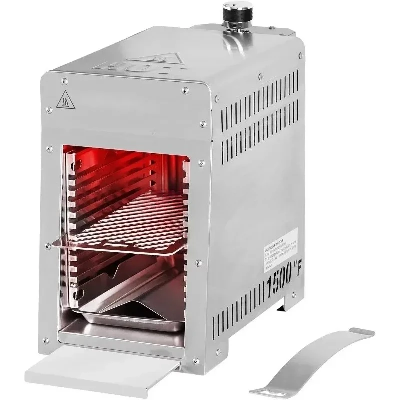 Portable Stainless Steel Gas Grill 1500 Degree Infrared Broiler Heavy-Duty Easy Clean For Home Outdoor  BBQ Quick-Cook Steak Veg