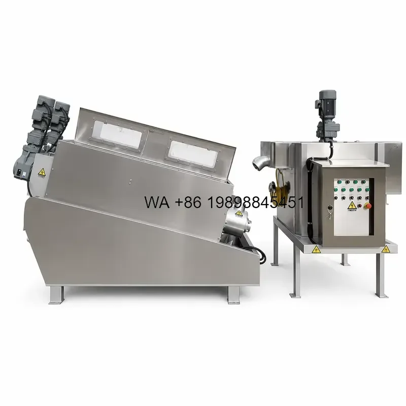Wmwmnu Screw Press Dewatering for Slaughterhouse Wastewater and Sludge High Dryness Cake Output 304SS CE ISO