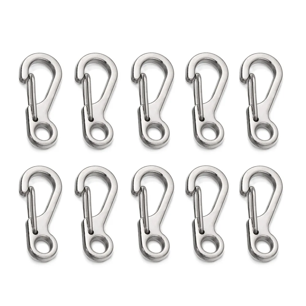 4/10 Stuks Karabijnhaak D-Ring Sleutelhanger Lente Clips Mini Aluminium Hang Gesp Survival EDC Gear outdoor Camping Sleutelhanger Tool