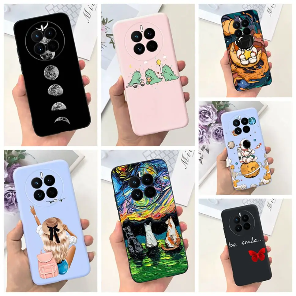 For Huawei Mate 50 4G Case Soft Silicone Cute Cartoon Pattern Cover For Huawei Mate 50 Pro Phone Case Funda Mate 50Pro 4G Coque