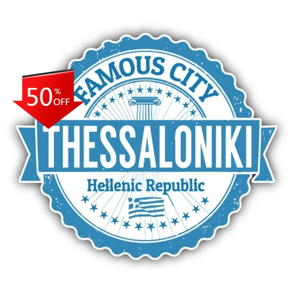 

Thessaloniki City Greece Grunge Vintage Car Laptop Window Bumper Waterproof Vinyl Decal Decoration Unique Vintage Unique