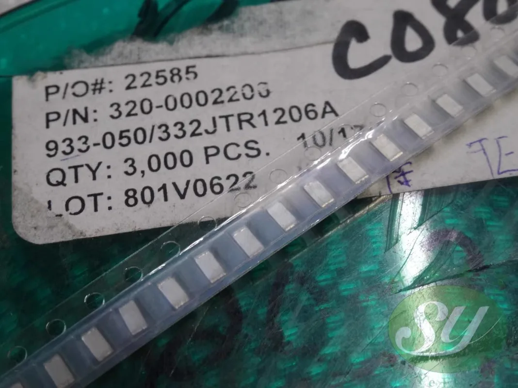 

50PCS Tecate 0.0033uf/50v 3300pf 3.3nf 3n3 Patch CBB 0805 film capacitor 933050/332JTR1206A