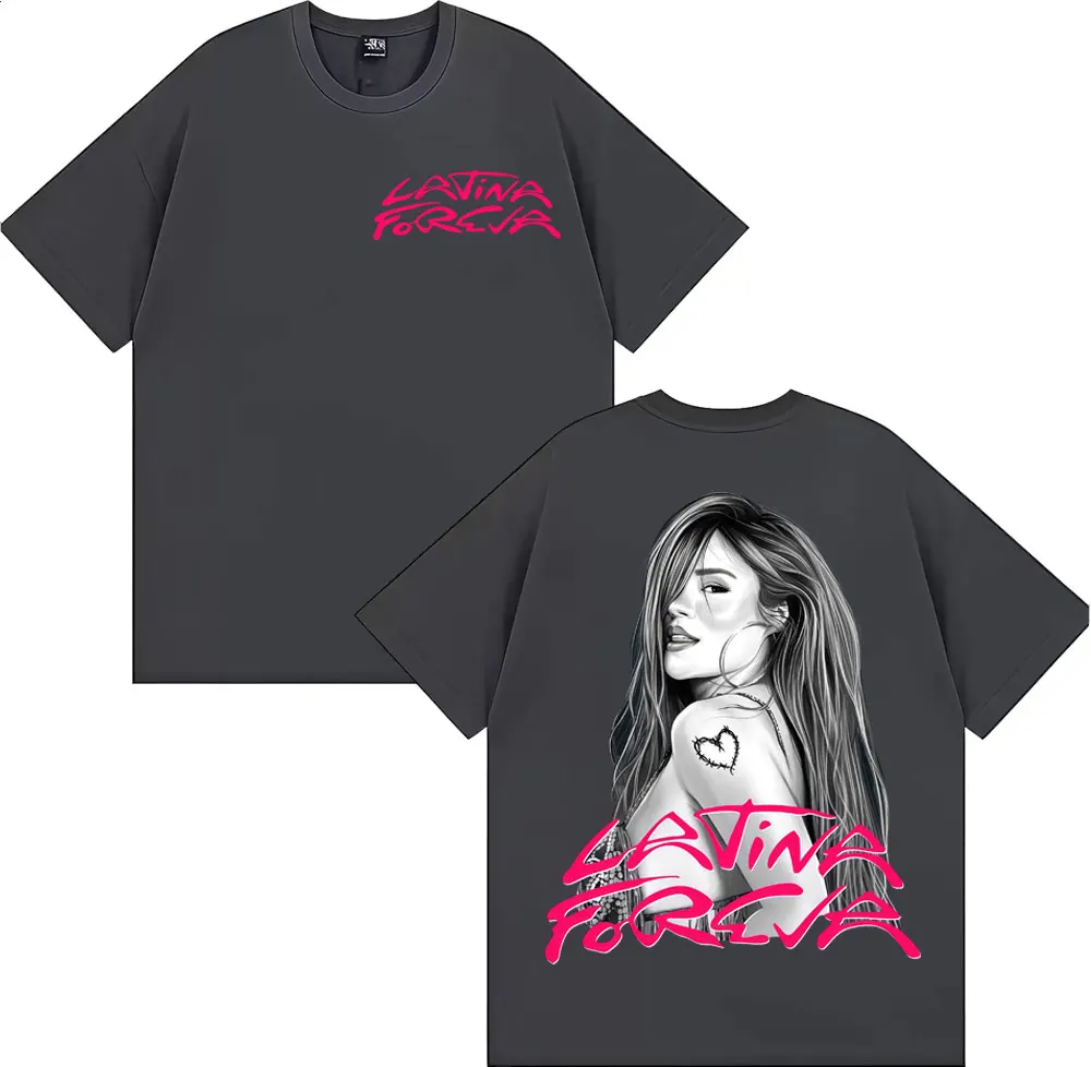 Karol G Tropicoqueta 2025 ألبوم جديد بلايز الرجال النساء الملابس خمر الهيب هوب فضفاض تي شيرت الصيف 100% القطن رائجة البيع تي شيرت #2