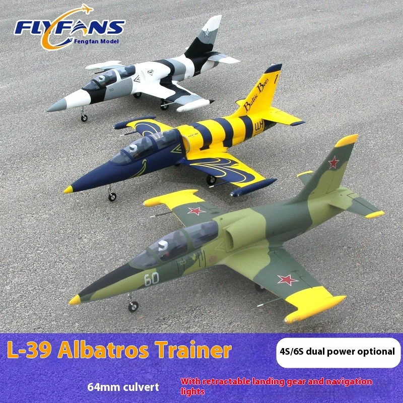 

Стильная модель L39 с каналами 64 мм, выдвижным шасси и летными фонарями, модель самолета с дистанционным управлением и неподвижным крылом.