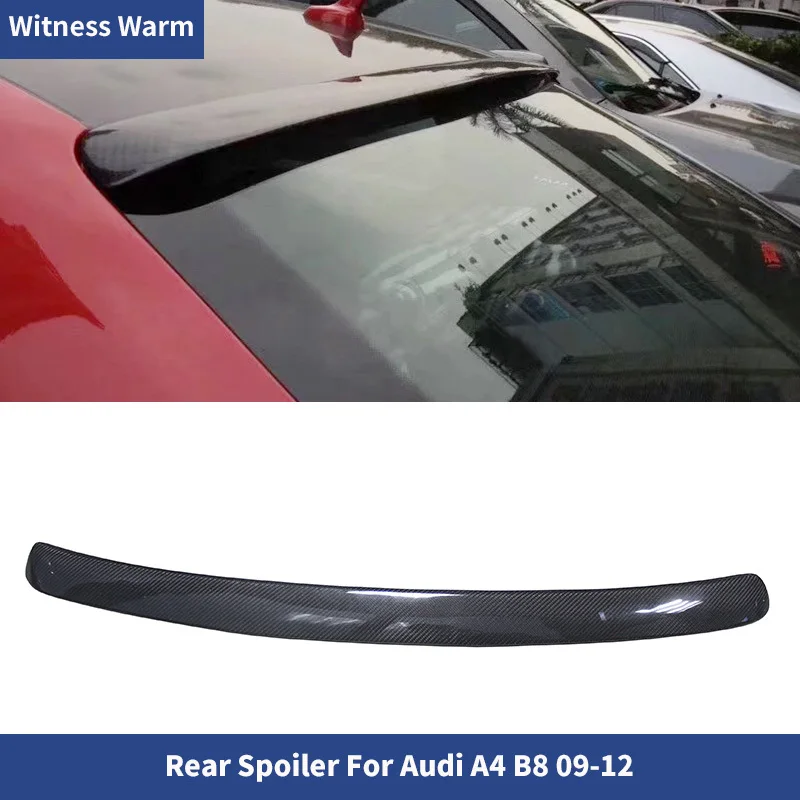 for A4 Carbon Fiber Rear Wings Lip Spoiler for Audi A4 B8 B8.5 Roof Wing Spoiler S4 Style 2009 2010 2011 2012 2013 2014 2015