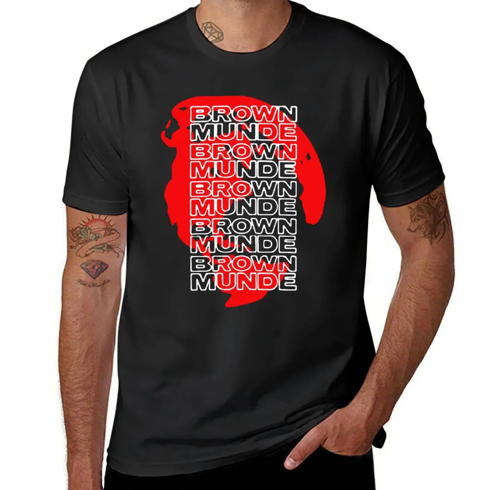 brown munde back design T-Shirt vintage clothes Blouse vintage mens graphic t-shirts big and tall