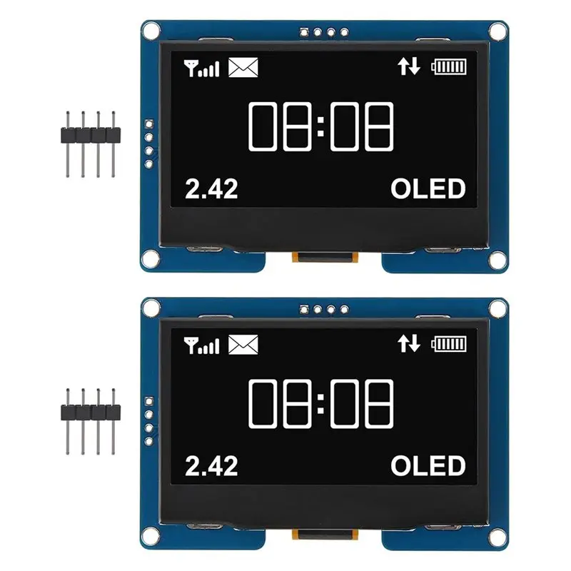 2pcs-24-242-inch-128x64-oled-lcd-display-module-ssd1309-128x64-4-pin-iic-i2c-serial-interface-for-arduino-uno-r3