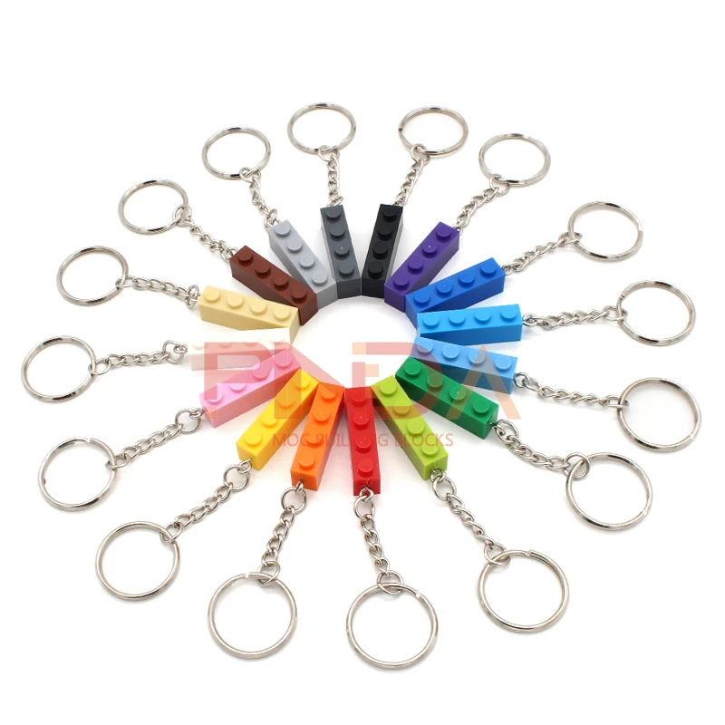 10pcs 1x4 3010 DIY MOC Brick Keychain Plate Thick Building Blocks Compatible with Lego for Kids Gift