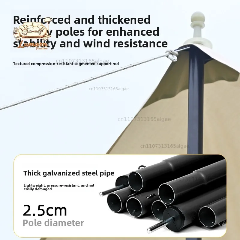 Outdoor canopy pole S45S34 tent thickened 900D Oxford cloth butterfly camping awning 5 × 4 large space