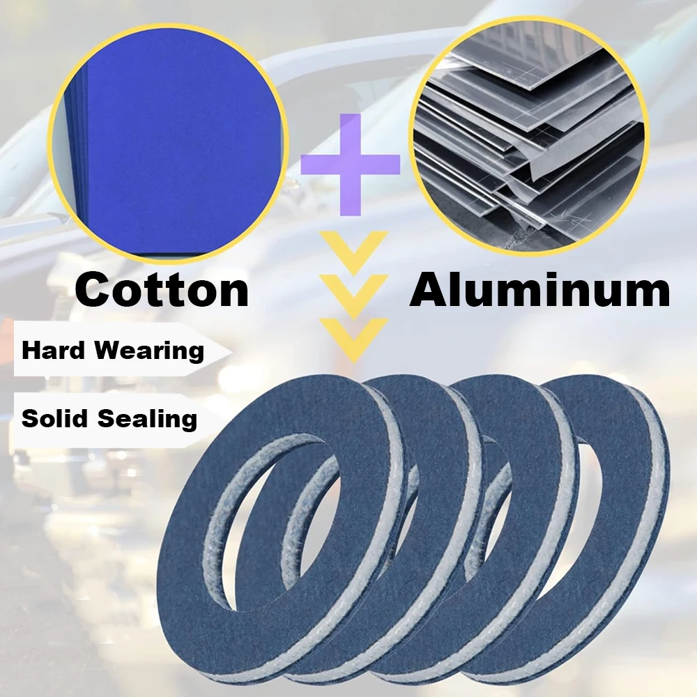 20-1pcs Aluminum Oil Drain Plug Gasket 90430-12031 for Toyota Lexus Oil Pan Bolt Washer Engine Oil Pan Drain Screw Sealing Parts - view 4