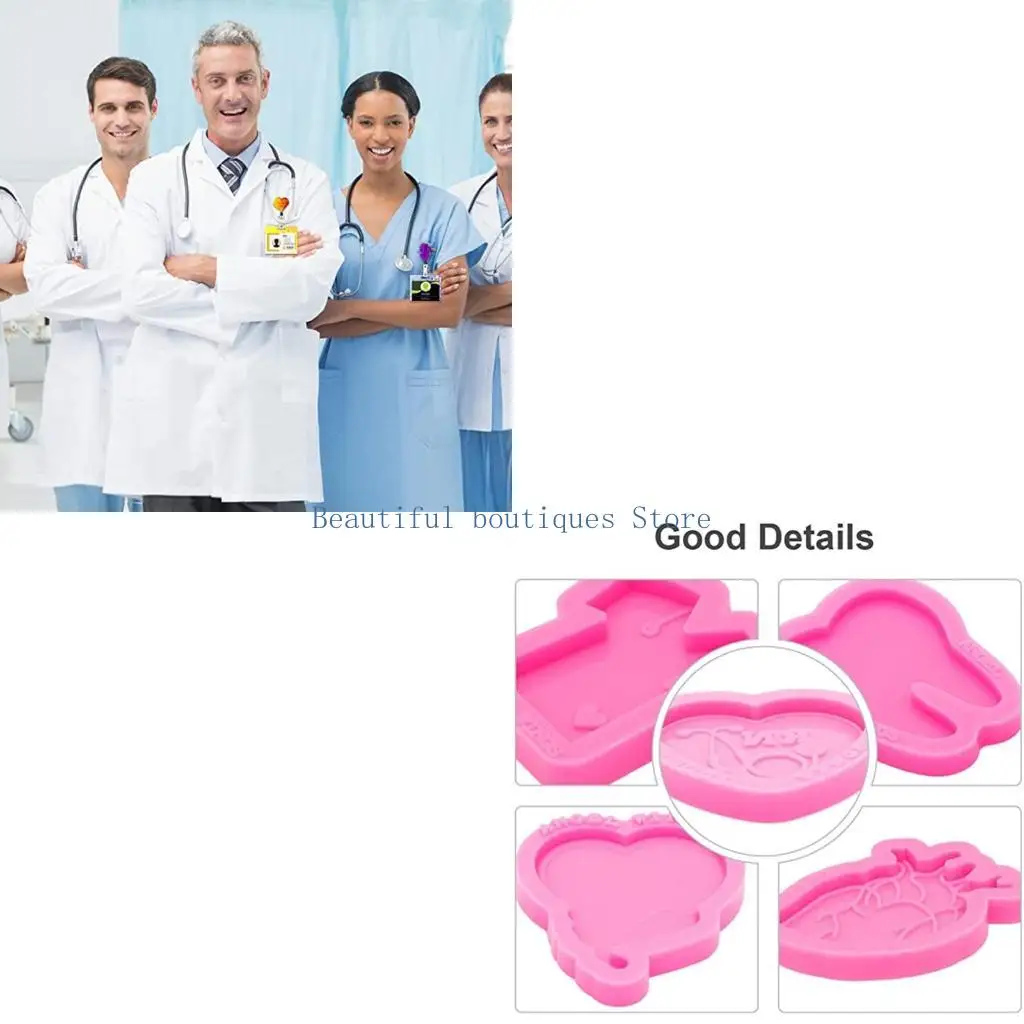 U4LF Doctor Nurse Work Permit Listing Silicone Mold for Jewelry Making Diy Crafts