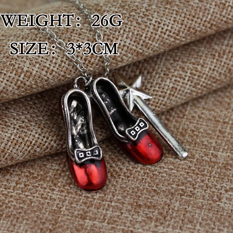 Wizard of Charm Necklace Ruby Red Slippers Jewelry Magic Star Oz Ruby Slippers Gift for Little Girl - view 2