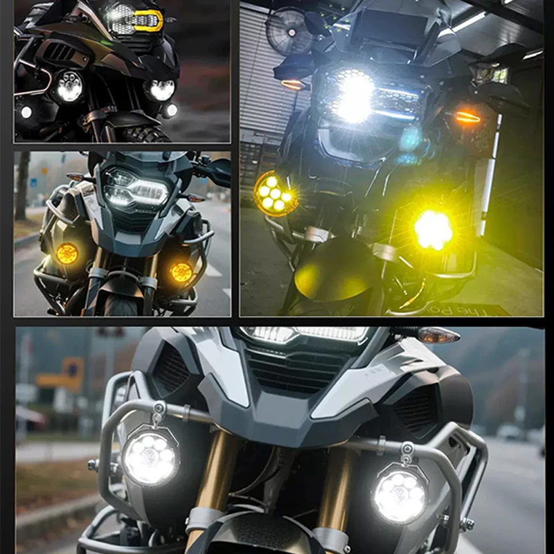 2026 Newest Motorcycle Auxiliary Fog Lights High Low Beam Amber DRL Led Spot Lights For  BMW R 1200 GS LC Adventure 2014-2018