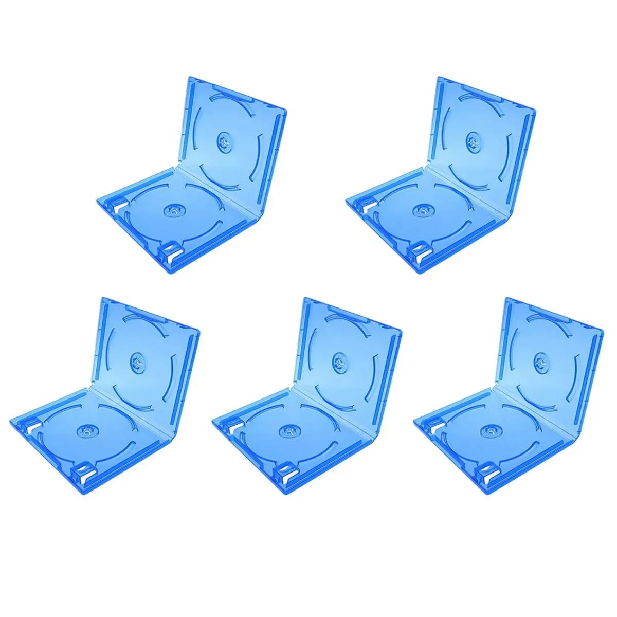 【CYBER MONDAY】5pcs for Game CD Case Clear Blue DVD Storage Case Box Disc Protective Stockpiling Boxes for Game Discs Accessories