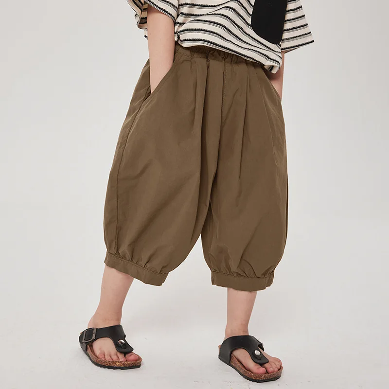 

Boys Pants 2025 Summer New Childrens Clothing Korean Style Boys Baby Thin Lantern Seven Minutes Pants Casual Simple Daily
