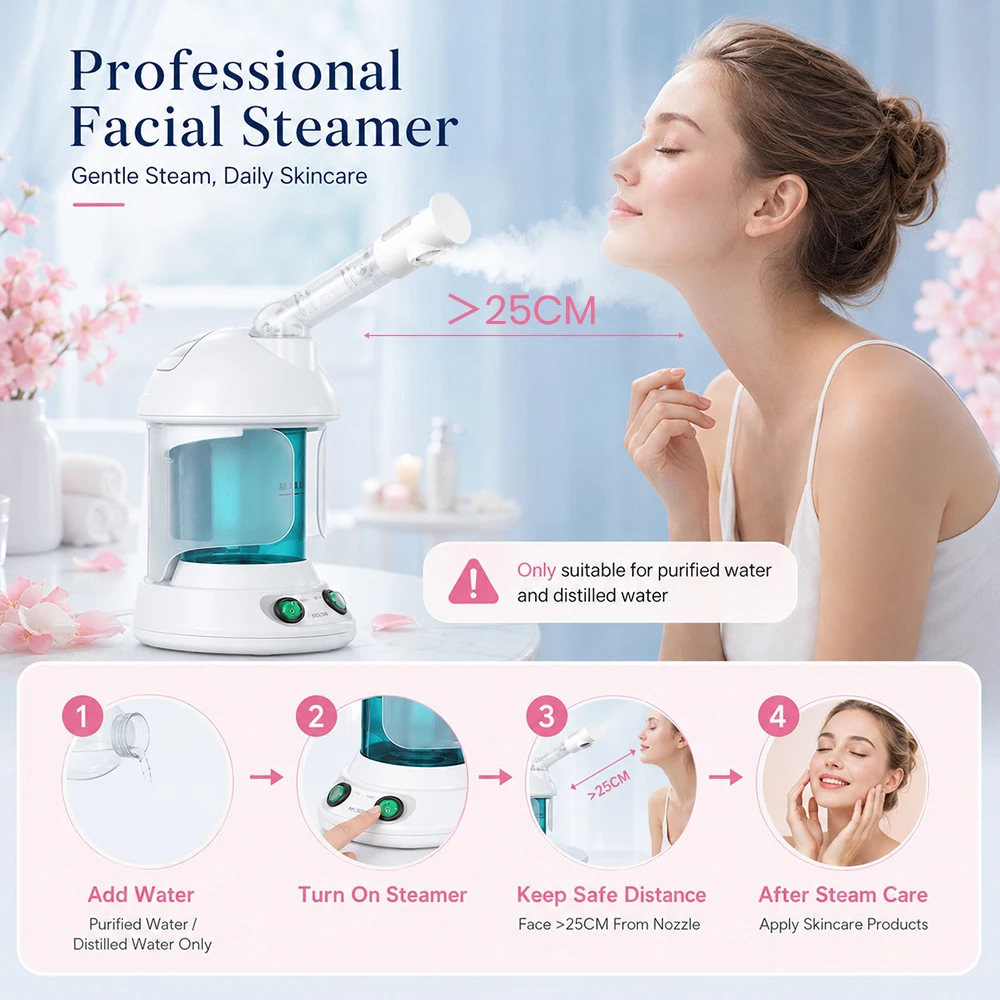 KSKIN Custom Hot Sale Face Mist Spray Portable Facial Steamer For Face Professional Ionic Facial Steamer