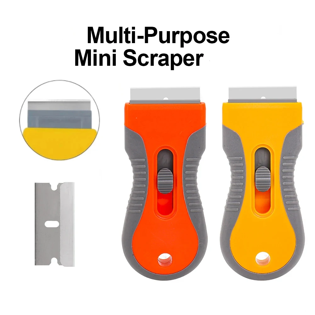 Mini Retractable Scraper with Blade Cleaning Tool Paint Stripping Tool for Scratching Stickers Car Glass Removing Labels Decals