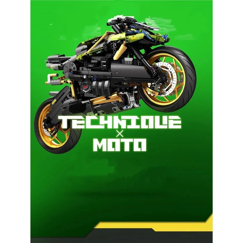 1720 Uds. MOC City motocicleta técnica Moto coche modelo bloques de construcción carreras Motobike vehículos ladrillos juguetes para chico adolescentes regalo