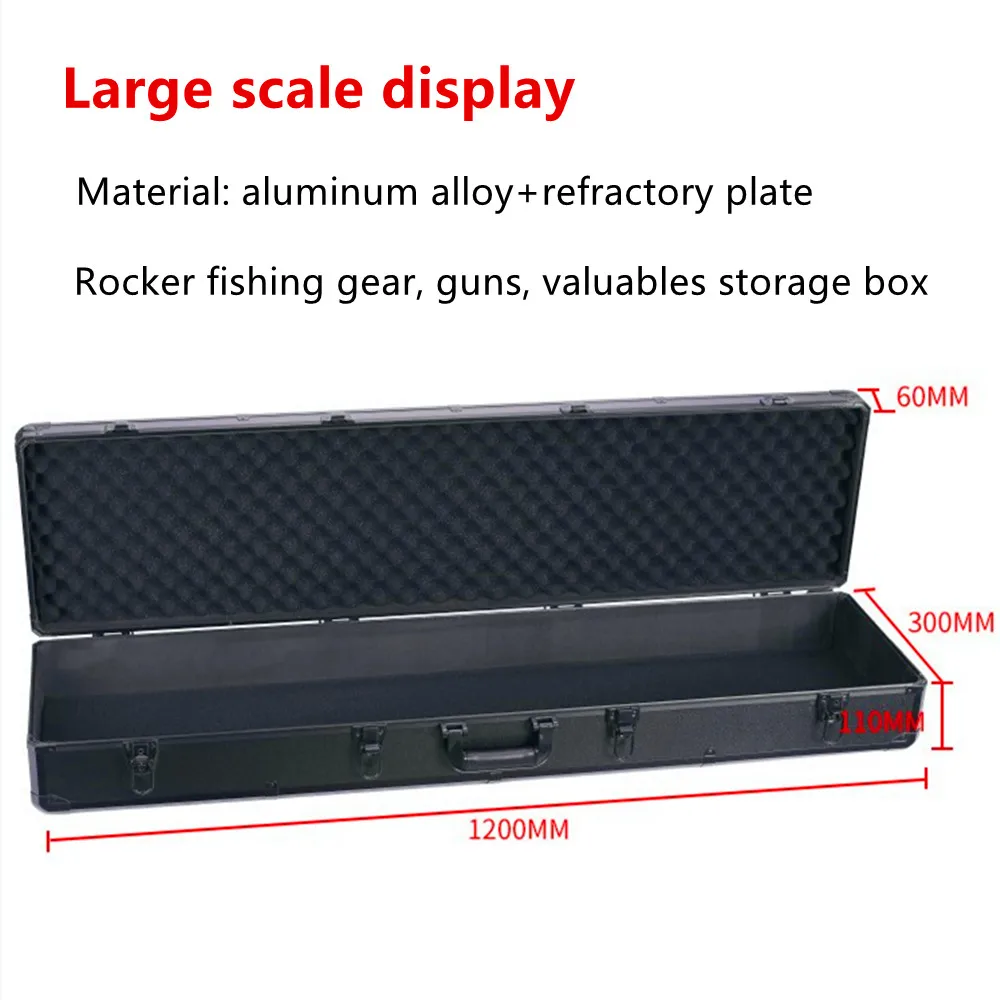 1,2m Aluminum Alloy Frame Suitcase Travel Storage Box Photographic Equipment Gun Case Lock Toolbox Waterproof Cutting Sponge Bag