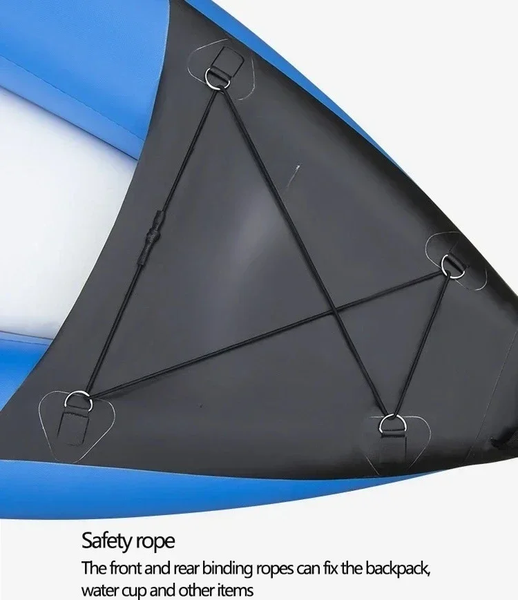 PVC Kayak Canoe, 2 Person Inflatable Boat, Thickened Raft for River Lake Paddling, Portable Durable Watercraft