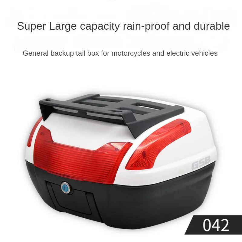 Motorcycle Trunk, Electric Vehicle Universal Thickened Waterproof Anti-fall Storage Reflective Trunk Moto Accessories Toolbox