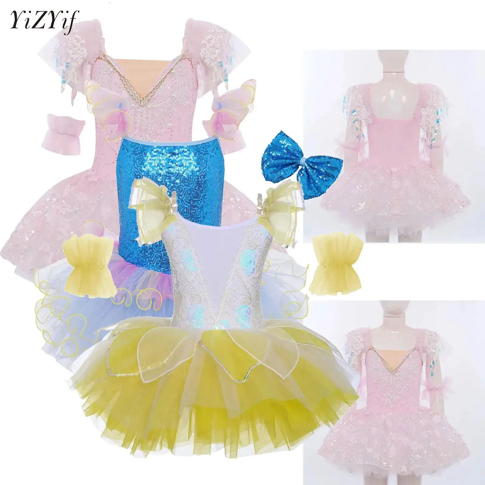 

Children Tutu Ballet Dress Girls Sequined Modern Dance Performance Tutu Skirts Kids Ballet Tutu Princess Dress Dance Clothes