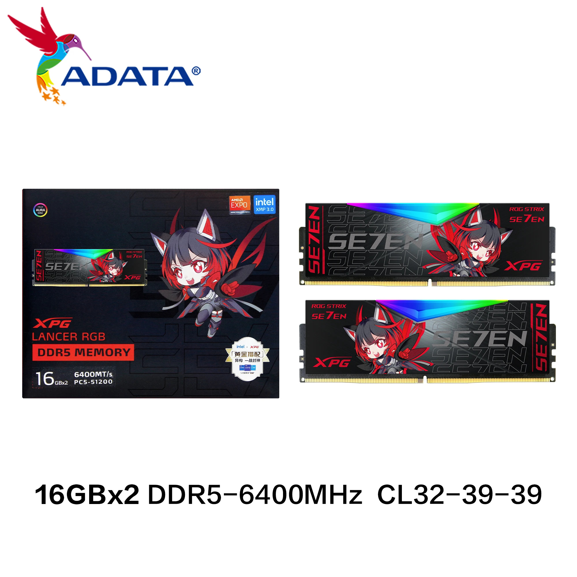 Imagem -04 - Adata-memória de Alta Velocidade para Desktop Ram Ddr5 Xpg Lancer Rgb Chuixue Se7en 6400mt s Sdram Rog 16gb 32gb Original Peças