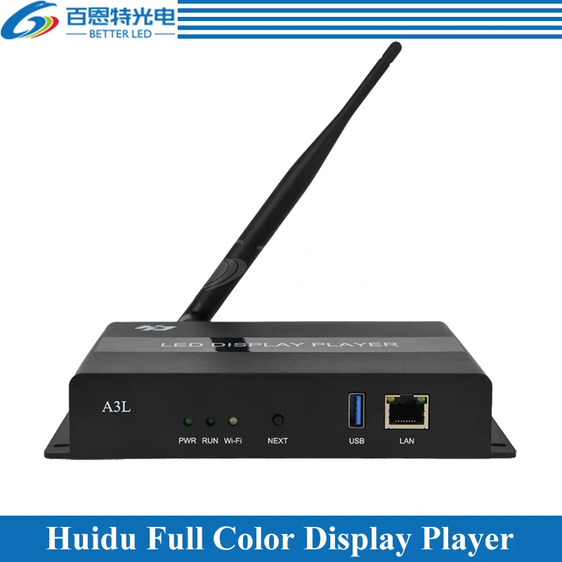 

Huidu HD-A3L с поддержкой Wi-Fi, до 655,360 пикселей, полноцветный дисплей светодиодный, асинхронный мультимедийный плеер