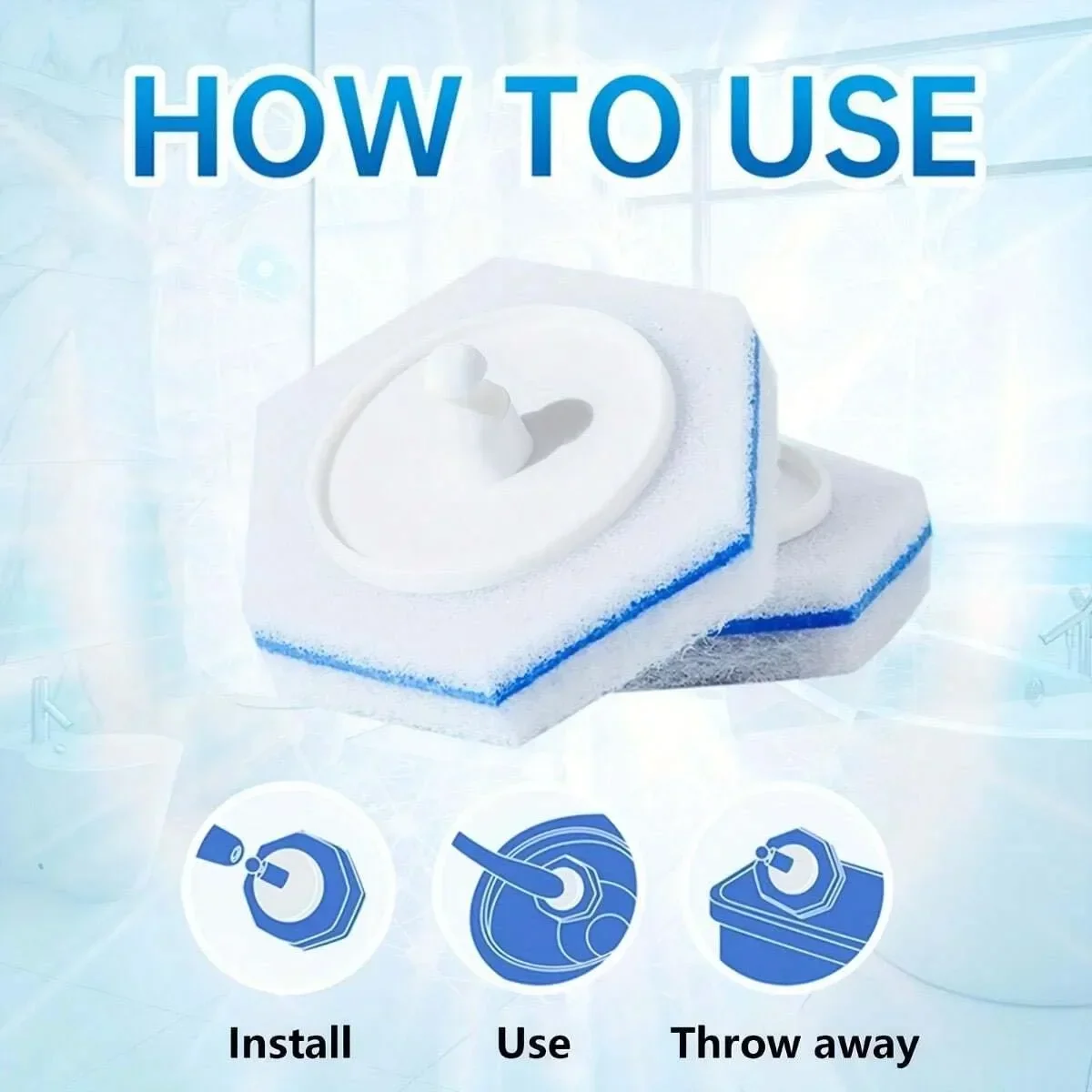2/10/20pcs Upgraded Toilet Brush Wand Disposable Toilet Cleaning Wand Head Compatible Wand Refills