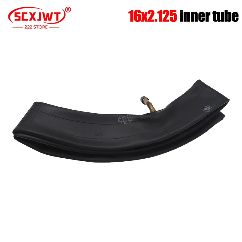 Inner Tube 16 x 2.125 with a Bent Angle Valve Stem or Straight valve fits many gas electric scooters and e-Bike 16x2.125