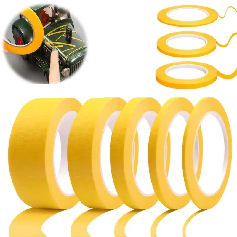 3 Rolls Yellow Model Masking Tape 3/6/12MM Width DIY Model Painting Tape Car Craft Spray Painting Masking Accessories