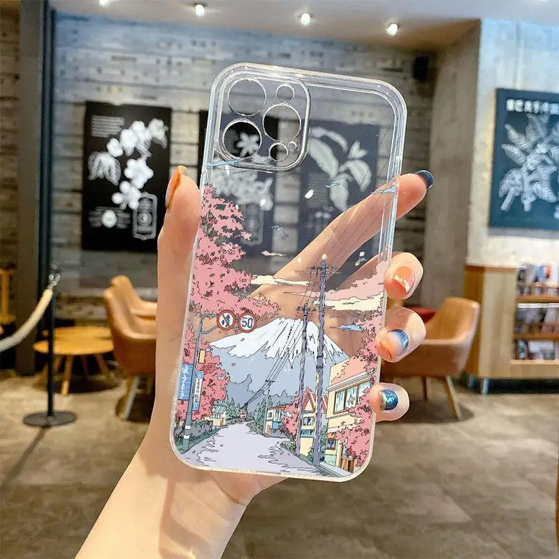 Japanese Anime Scenery Phone Case For Xiaomi Redmi Note 13 12 Pro 12S 13C 12C 10C A2 A1 Plus A3 Shockproof Soft Clear TPU Cover