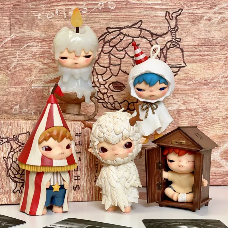 Action Figure Hirono Shelter Series Blind Box Trendy Figurines Home Desktop Decor Pvc Doll Collection Model Toy Girls Gift  Kids