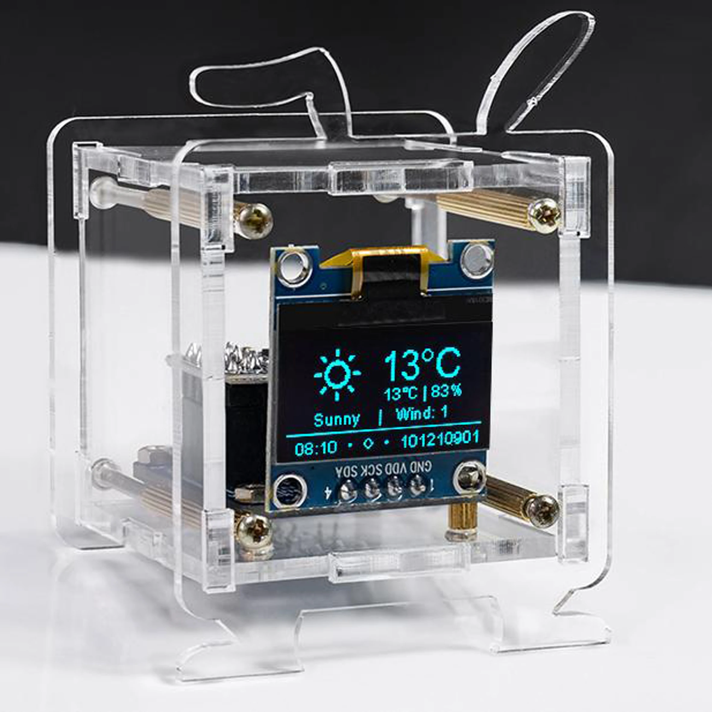 ESP8266 Electronic Clock DIY Kit Mini 0.96-inch OLED Display Weather Clock 2.4G Wifi Temperature and Humidity Welding Practice