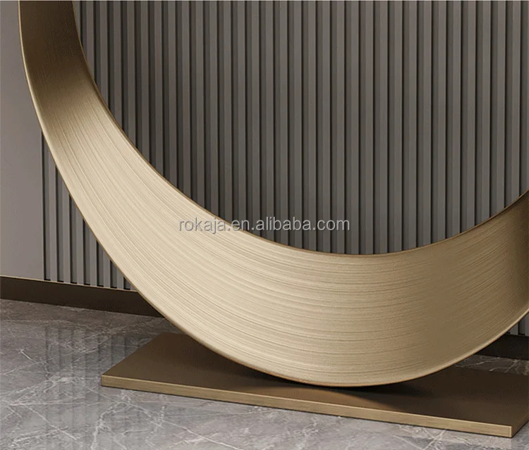 Marble Console Table Gold Metal Half-Moon Base Entrance Decoration Table Modern Living Room Furniture Corridor Corner Table