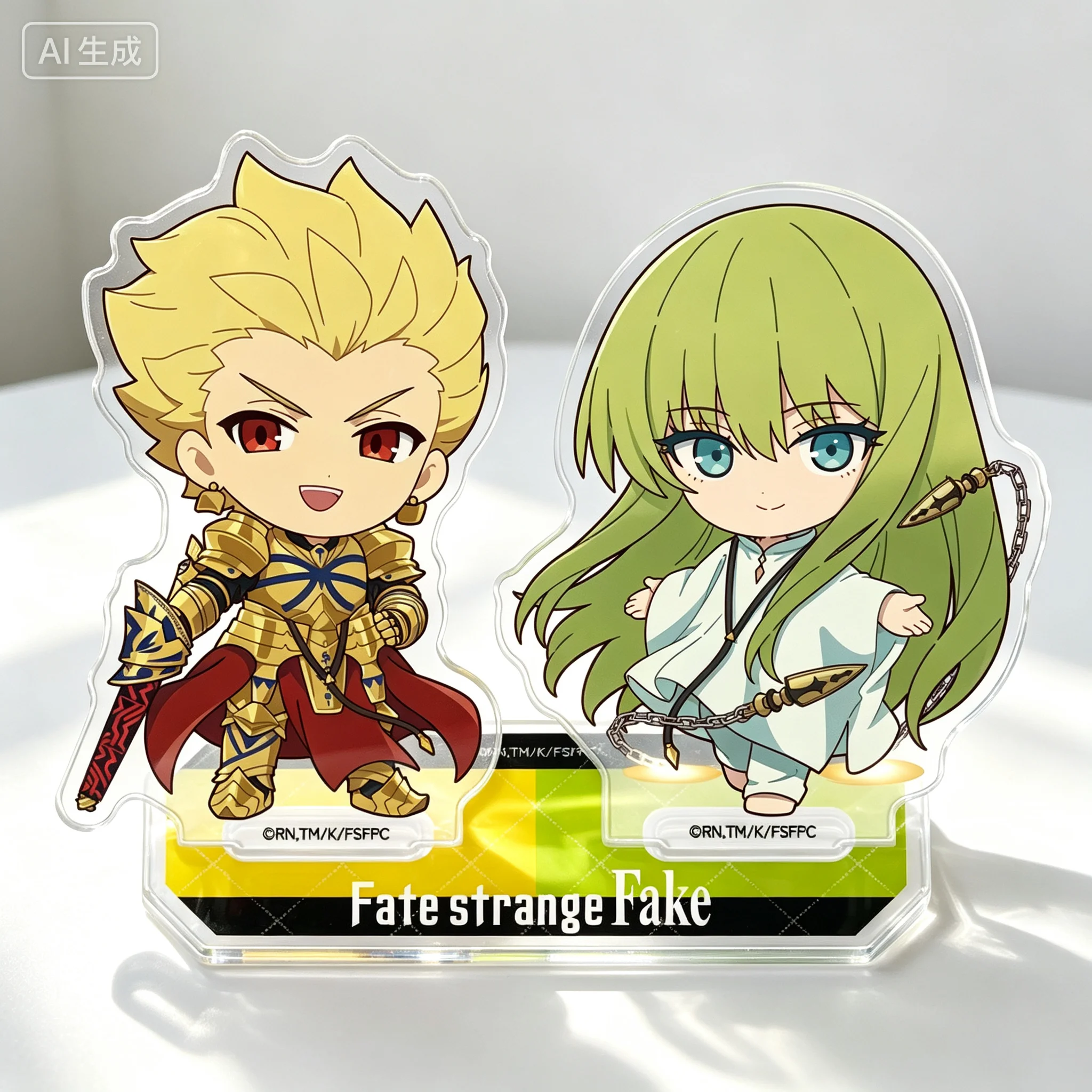Anime Fate/strange Fake Archer Lancer Q-Style Acrylic Stand Model Plate Keychains Desk Decorations Gifts For Friends