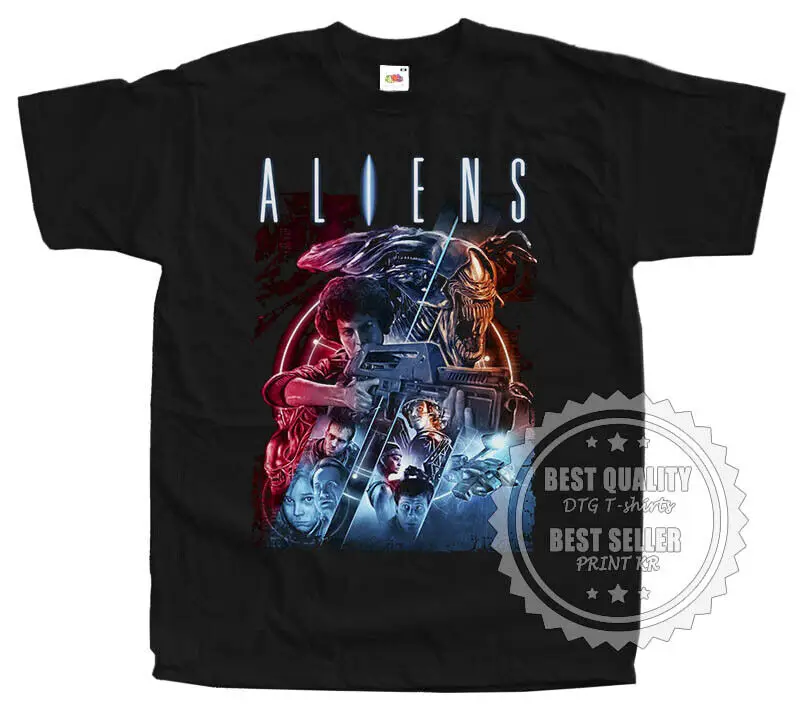 ALIENS Ver.3 horror T SHIRT Alien Movie Poster BLACK All Sizes S to 5XL