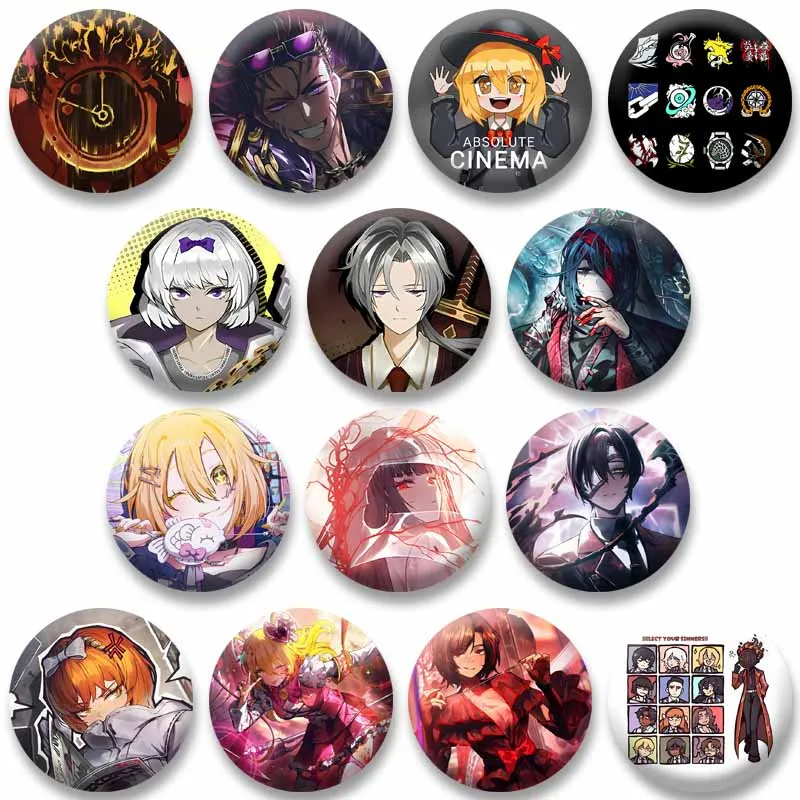 Game Don Quixote Dante Button Pins Round Cartoon Limbus Company Brooch Backpack Accessories Anime Lapel Badge Bag Shoes Jewelry