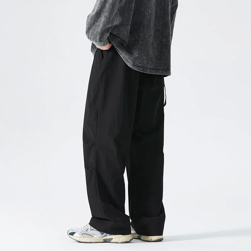 Men\'s Retro High Streetwear Cargo Pants Men Loose Straight Casual Sweatpants Joggers Summer Thin Men Trousers Hip Hop Male Pant