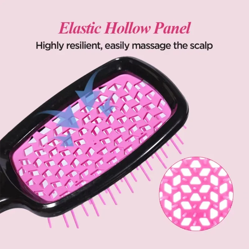 WANMEI 2pcs Fluffy Modeling Comb massage anti-static tangled hair hollow out comb for Wet Dry Hair salonhair salon Styling tools